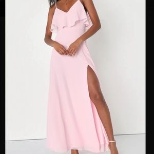 Light Pink Tiered Sleeveless Maxi Dress